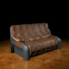 Leather Settee Furniture 3d model