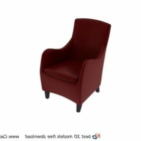 Sofá para móveis de couro, cadeira única, modelo 3d
