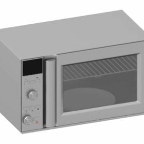 Modelo 3d de forno de microondas com display LED