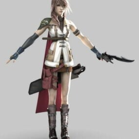 Lightning – 3D model postavičky Final Fantasy