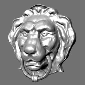 Model 3d Bas-relief Kepala Singa