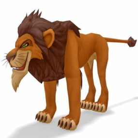ライオンキングの傷跡の漫画のキャラクター3Dモデル
