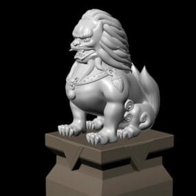 Lion Sculpture Statue 3D-malli