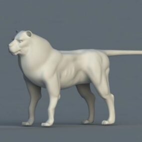 Model 3d Patung Singa
