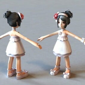 Model 3D małej dziewczynki z anime