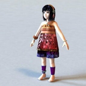 Little Asian Girl 3d model
