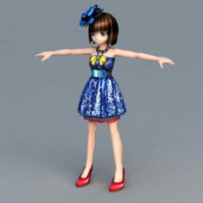 Little Fashion Girl 3d model