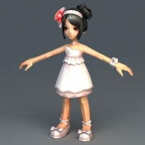 Lille pige prinsesse 3d-model