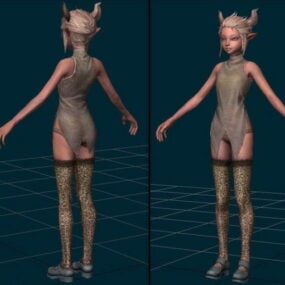 Kleines Feenmädchen-Charakter-3D-Modell