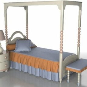 3д модель набора мебели для детской комнаты для девочек