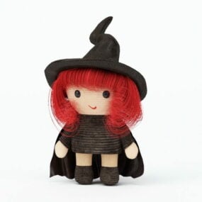 Halloween Little Witch Girl 3d model