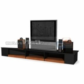 Obývací pokoj TV a reproduktor 3D model