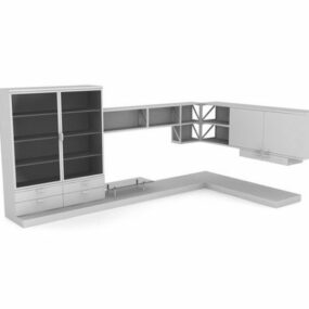 Unit Dinding Furnitur Ruang Tamu model 3d