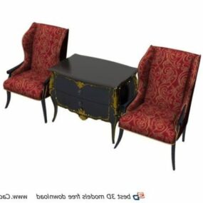 Set Sofa Perabot Ruang Tamu Model 3d Gaya Antik