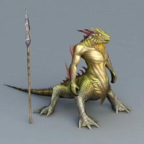 Lizard Man Warrior 3d-malli