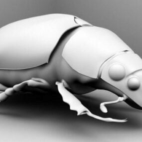 Model 3d Kumbang Tanduk Panjang