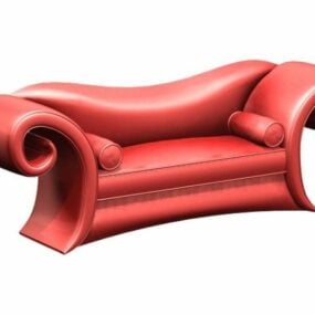 דגם תלת מימד של Loveseat Red Sofa