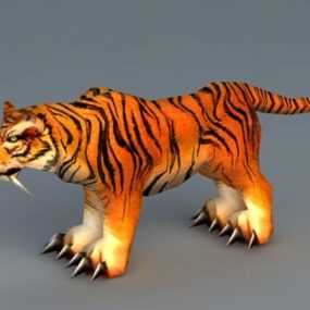 3д модель низкополигонального тигра