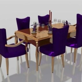 Luxurious Dining Set Furniture 3d model