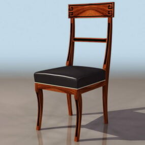 Luxury Wood Dining Chair 3d model