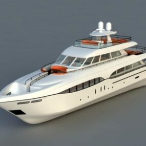 قایق موتوری لوکس مدل سه بعدی