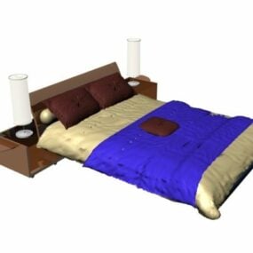 Luksusowy model dużego łóżka 3D