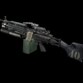 M249 Leichtes Maschinengewehr 3D-Modell