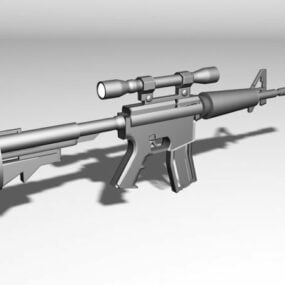M4 Carbine With Scope 3d model