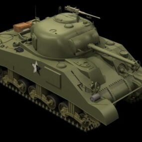 M4a3 รถถังกลางเชอร์แมนแบบ 3d