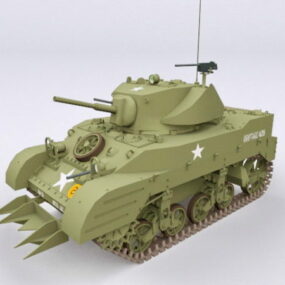 M5a1 Stuart Light Tank 3d malli