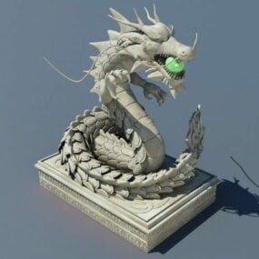Modelo 3d da estátua do dragão mágico