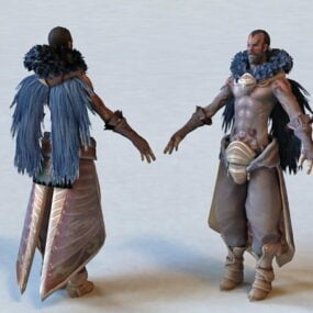 3D model mužského barbarského válečníka