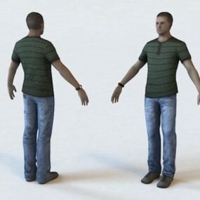 Ziehen Sie das 3D-Modell eines männlichen Charakters