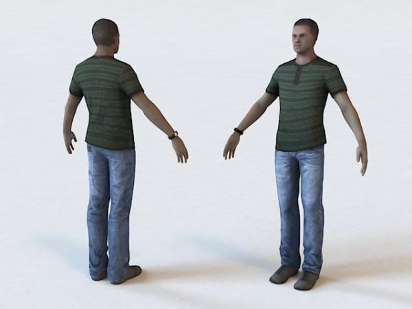 男性キャラクター無料3dモデルを引っ張る Fbx Max Obj Vray Open3dmodel
