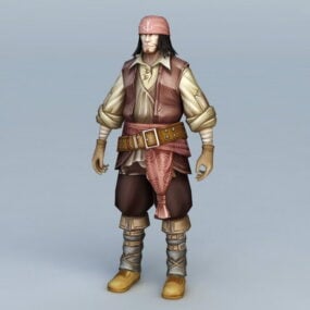 Modello 3d del personaggio pirata maschio