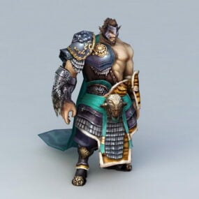 Man Warrior Character Geanimeerd & Rigged 3d-model