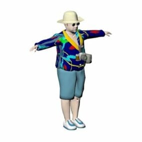 3D модель туристического персонажа мужского пола