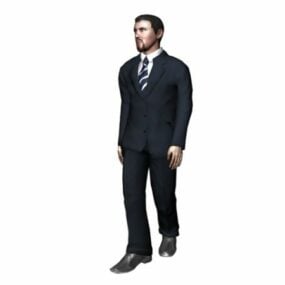 Karakter Pria Dalam Setelan Bisnis model 3d
