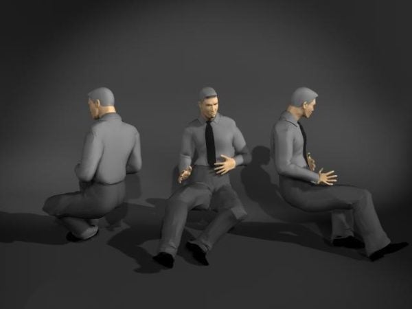 Man In Sitting Pose Chaacter