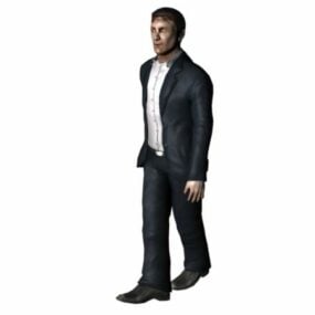 Personnage de marche homme en costume modèle 3D