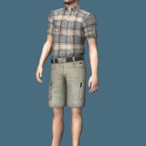 Man In Summer Clothes Rigged 3d model