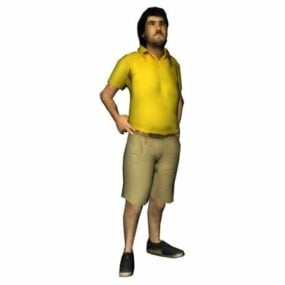 شخصية رجل يقف بيديه أكيمبو نموذج ثلاثي الأبعاد