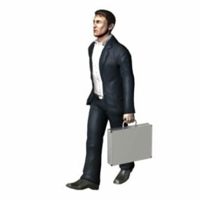 Man Walking With Briefcase Character 3d model