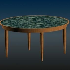 大理石台面餐桌3d模型