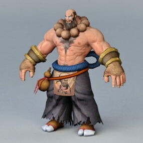 Martial Artist Monk Rigged And Animated 3d model
