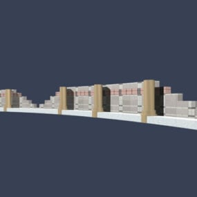 Murværk hegnspæl 3d model