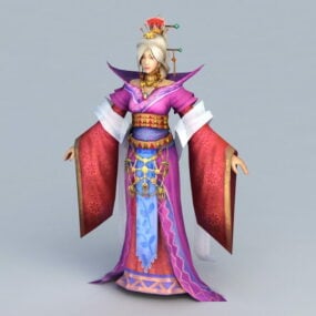 Middelaldersk kinesisk gammel dame 3d-modell