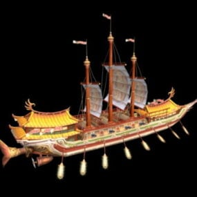 Middelaldersk kinesisk skip 3d-modell