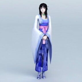 Middeleeuws Chinees vrouwen 3D-model