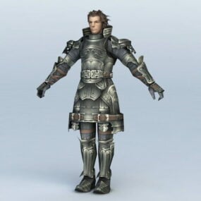 中世の騎士のキャラクター3Dモデル